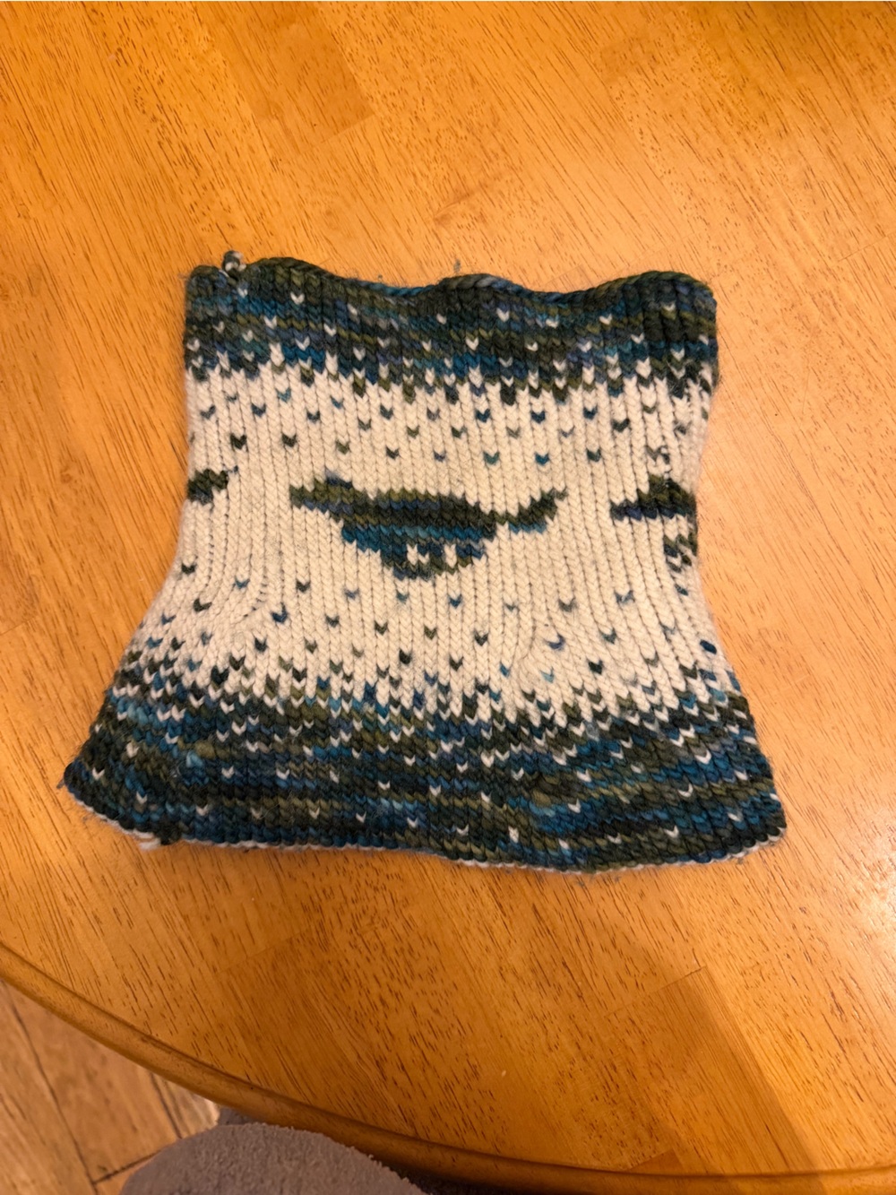 Blue & Cream Knit Women's Sweater Tube - Classic Casual